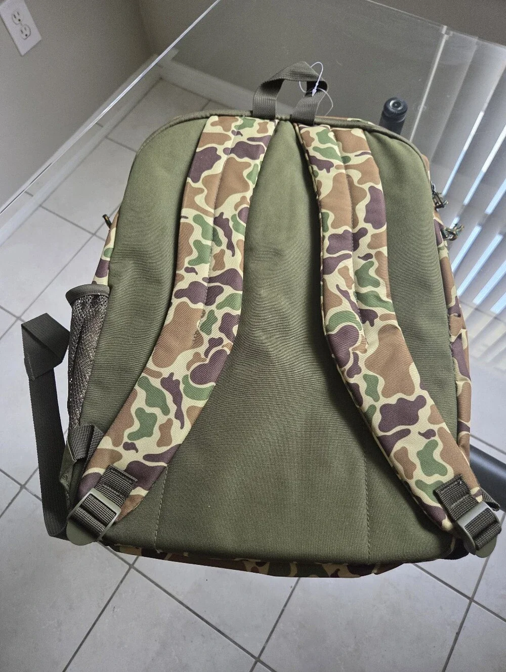 MAD Engine Camouflage Backpack with Olive Front and Yellow Zipper